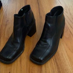 Vintage black leather booties Valerie Stevens